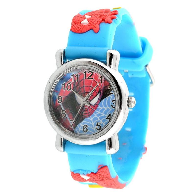 Fashion Rubber Cartoon Child Boys Kid Analog Quartz Spider Man Wrist Watch bán chạy