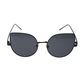 Female Cat Eye Trendy Small Diamond Sunglasses (Black Frame Grey Lens) - intl  