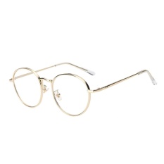Giá Niêm Yết Female Common Glasses Flat Circle Round Metal Sunglasses(Gold) – intl   sportschannel
