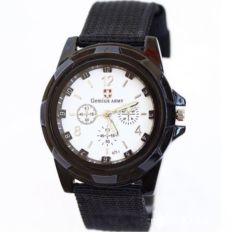 Gemius Army Racing Force Military Sport Mens Fabric Band Watch White bán chạy