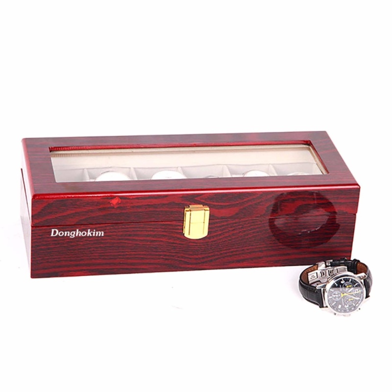 Hộp đựng đồng hồ bằng gỗ cao cấp, hộp trưng bày đồng hồ, hộp đựng 6 chiếc đồng hồ bán chạy