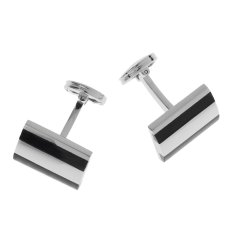 Nơi Bán MagiDeal High Quality Black Stripe Men’s Cuff Links Set for French Shirt Cufflinks – intl MagiDeal