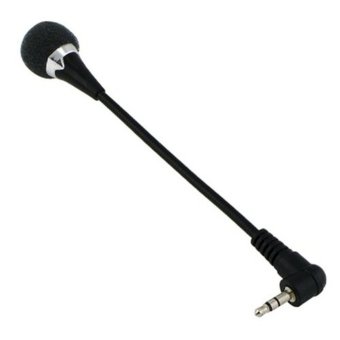 niceEshop Black Mini 3.5mm Flexible Microphone Mic for PC Laptop Skype  