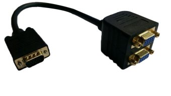 niceEshop Gold Plated VGA(HD15) Male to Female X 2 (1 PC to 2 Monitors) for High Resolution Video Splitter Cable(1920x1440),Black...