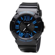 Giá Khuyến Mại SANDA Quartz Watch Men Women Watches 2016 Top Brand Luxury Famous Wristwatch Male Female Clock Wrist Watch Ladies Quartz-watch(Black&Blue) – intl   lthmy