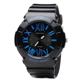 SANDA Quartz Watch Men Women Watches 2016 Top Brand Luxury Famous Wristwatch Male Female Clock Wrist Watch Ladies Quartz-watch(Black&Blue) -...