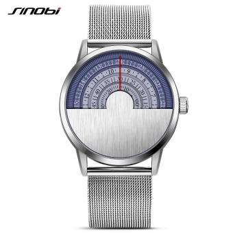 SINOBI Men Fashion Casual Watches Relogio Masculino Top Brand Luxury Rotate Dials Men's Creative Milan Strap Wrist Watches 9748 -...