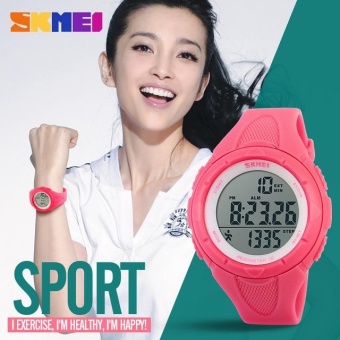 Skmei 1108 Women's Watch Fashion Pedometer Digital Fitness For Men Women Sports Outdoor Wristwatches Rose Red - intl  