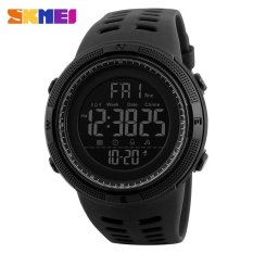SKMEI 1251 Men Sports 50M Waterproof Countdown Double Time Watch Alarm Chrono Digital Wristwatches - All Black - intl bán chạy