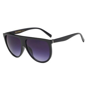 Unisex Fashion Twin-beam Big Frame Full Match Sunglasses(Black) - intl  