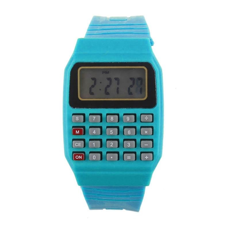 Unsex Silicone Multi-Purpose Date Electronic Wrist Calculator Watch BU - intl bán chạy