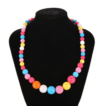 Velishy Children Necklaces Large Color Bead Jewelry  - intl  