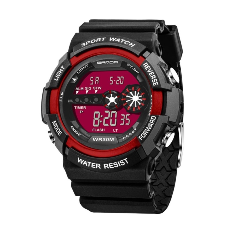 Waterproof Digit Electronic Luminous Sport Watch for SANDA (Red) -
intl bán chạy
