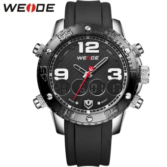 WEIDE Men 's Stainless Steel Watch Auto Date Quartz Clock Officer Watch WH3405 Black - intl  