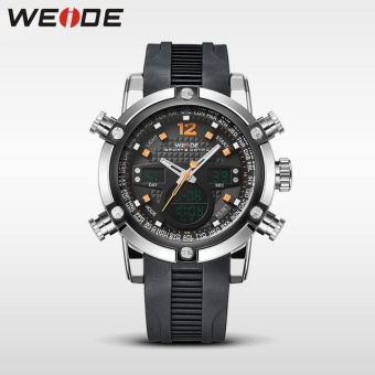 WEIDE WH 30 Meters Water Resistant LCD Quartz Stopwatch Running Sports Watches for Men Orange - intl  