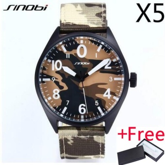 Wholesaler SINOBI 9572 Men's Military Watches for Luxury Brand Nylon Watchband Air Force Army Waterproof Quartz Clock - intl  