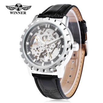 Winner 047 Male Automatic Mechanical Watch Luminous Transparent Movt Wristwatch - intl  