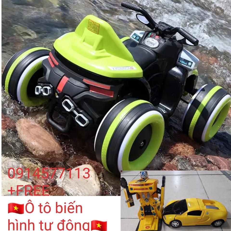 Xe Máy Điện 4 bánh Trẻ em SMT-918 ( tặng ô tô biến hình tự động )