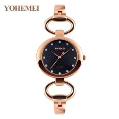 Giảm Giá YOHEMEI 0166 Ladies Casual Diamond Bracelet Watch Women Fashion Bracelet Quartz Watch – Black – intl   Gaoshanhaiyang