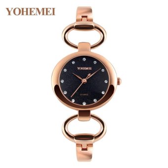YOHEMEI 0166 Ladies Casual Diamond Bracelet Watch Women Fashion Bracelet Quartz Watch - Black - intl  