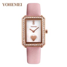 Giá YOHEMEI 0171 Women Leather Strap Fashion Ladies Bracelet Quartz Watch – Pink – intl   Gaoshanhaiyang