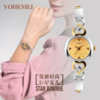 YOHEMEI 0194 Luxury Brand Watches Women Fashion Ladies Waterproof Quartz Watch - Gold - intl  