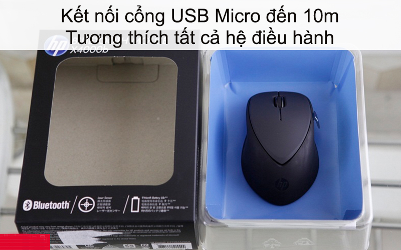 Chuột không dây bluetooth HP X4000b - siêu tiết kiệm pin lên đến 9 tháng (đen) Nhất Tín Computer