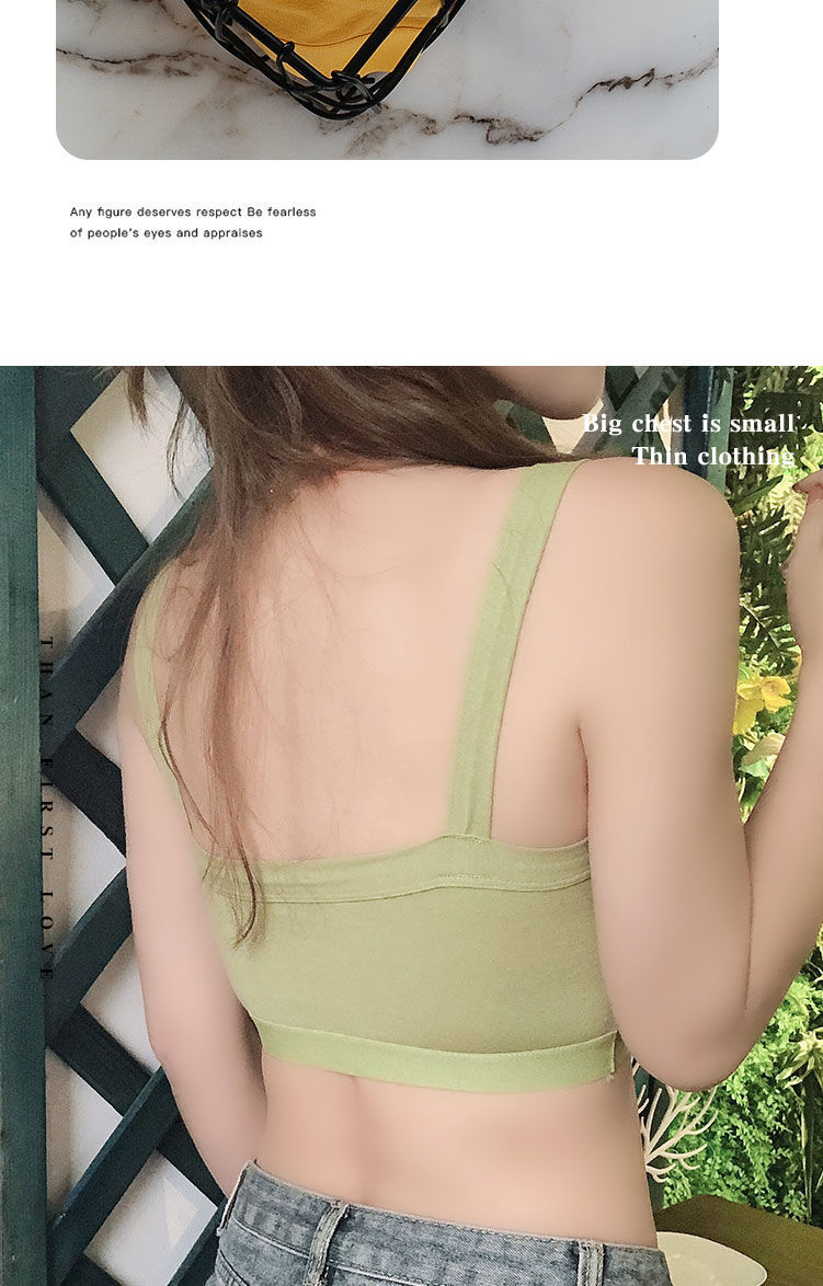 Strapless bra with female new one-piece movement render condole belt vest female students to han edition strapless bra back cover 3
