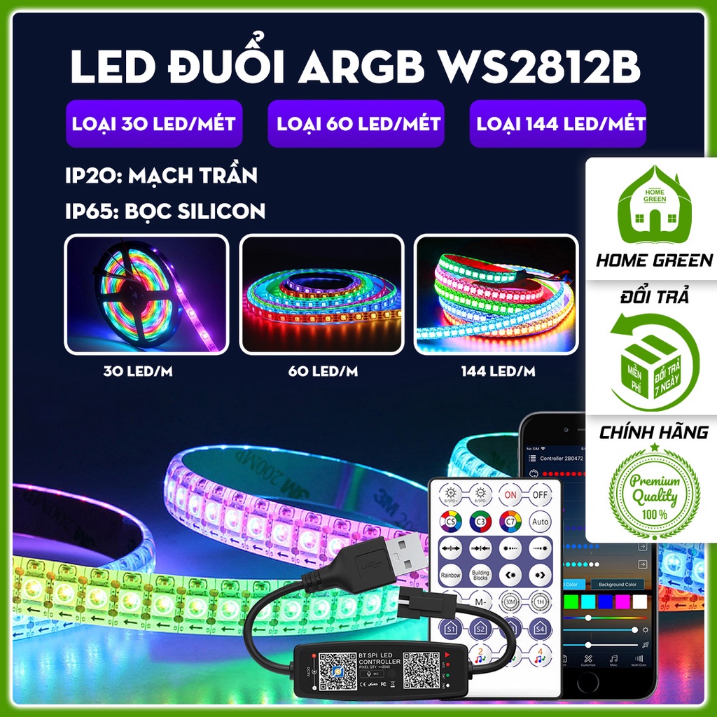 Đèn led đuổi ARGB WS2812B là một sản phẩm tuyệt vời có thể xử lý theo âm nhạc và thay đổi màu sắc. Kết hợp với ứng dụng điều khiển, bạn có thể tạo ra những màn trình diễn ánh sáng độc đáo và đầy sáng tạo. Hãy khám phá hình ảnh để hiểu rõ hơn về sản phẩm này.