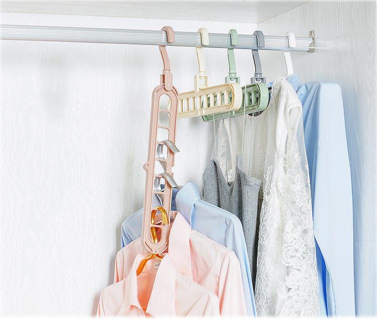 Combo 3 Móc Quần Áo Modosa 9 Lỗ Bằng Nhựa Có Thể Xoay 360 Độ Đa Chức Năng Tiện Lợi - Màu Giao Ngẫu Nhiên - Hàng Chính Hãng