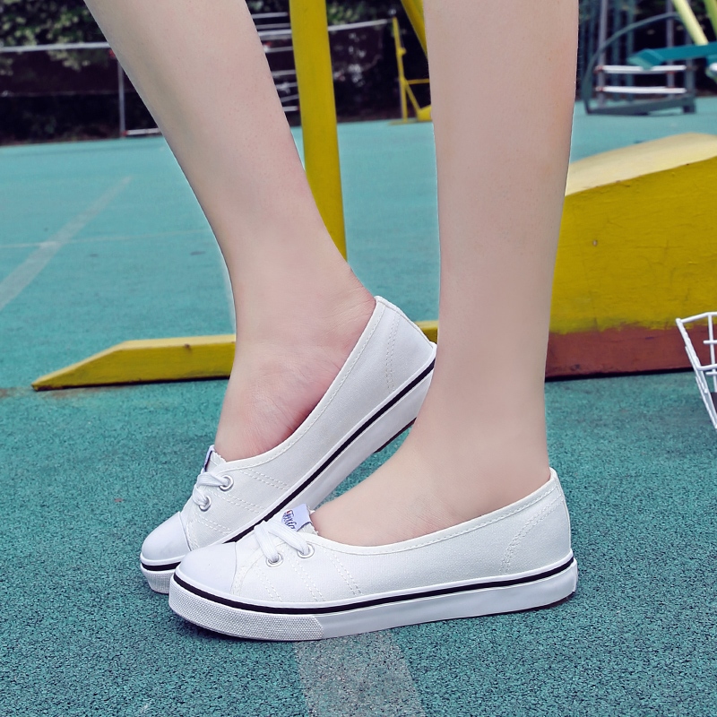 Spring Light Canvas Shoes Slip on Korean Tide Students Set Foot Pedal Flat Shoes Women Shoes Zapatos De Mujer 6
