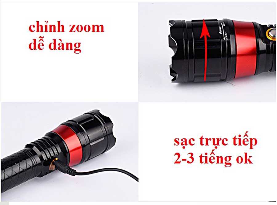 Đèn Pin Laser Tia Đỏ 2 Trong 1 ☑ Đèn Pin Laser Tia Đỏ 2 Trong 1 Có nhiều chế độ sáng: Sáng Mạnh - Vừa - Yếu, Nháy ,đèn pin , đèn laser , đèn pin và laser cùng lúc ☑ Khả năng chiếu xa lên tới 200M ☑ Có Thể Sử dụng làm sạc dự phòng trong trường hợp khẩn cấp ☑ Làm từ hộp kim nhôm bao đốt, bao đập, bao va chạm ☑ Thiết kế nhỏ gọn dễ cầm nắm và di chuyển ☑ Tuổi thọ 100.000 giờ tương đương dùng 27 năm (10 giờ/ngày) ☑ Bộ SP Gồm : Đèn, Pin Sạc 18650 Korea, Sạc Pin, Khay Dùng Pin Tiểu, Phiếu BH 12 tháng .------------------------------------------------------------------------------------------- Thông Số- ☑ Kích Thước : độ dài …20cm…. Độ rộng…5cm…….. ☑ Độ Sáng : 800 Lumen ☑ Thời Gian Chiếu Sáng : 3-8 Tiếng Tùy chế độ sử dụng ------------------------------------------------------------------------------------------Trọn Bộ Sản Phẩm Gồm- ☑ Đèn pin - ☑ 1 Pin - ☑ Hộp Đựng - ☑ Giấy Hướng dẩn sử dụng - ☑ Sạc - ☑ khay đựng pin - ☑ giấy bảo hành