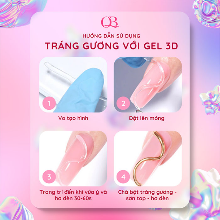 Gel vẽ móng 3D đa năng (gel khô vẽ nổi tráng gương, gel tạo hình 3D) màu trong Huaxi