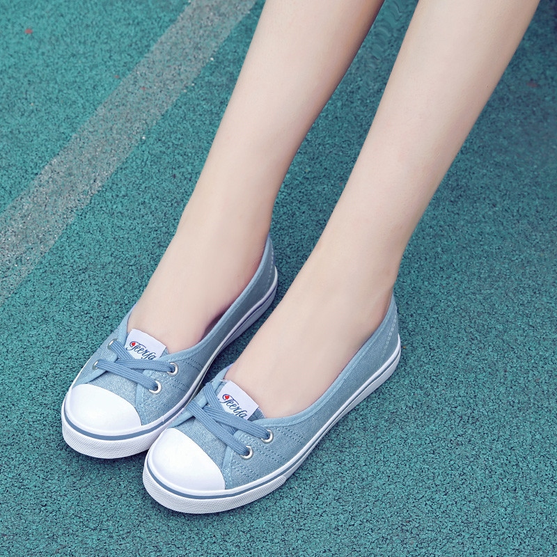 Spring Light Canvas Shoes Slip on Korean Tide Students Set Foot Pedal Flat Shoes Women Shoes Zapatos De Mujer 22