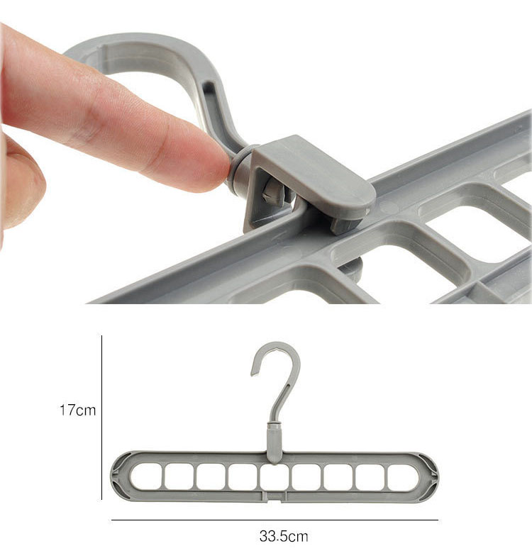 Combo 3 Móc Quần Áo Modosa 9 Lỗ Bằng Nhựa Có Thể Xoay 360 Độ Đa Chức Năng Tiện Lợi - Màu Giao Ngẫu Nhiên - Hàng Chính Hãng