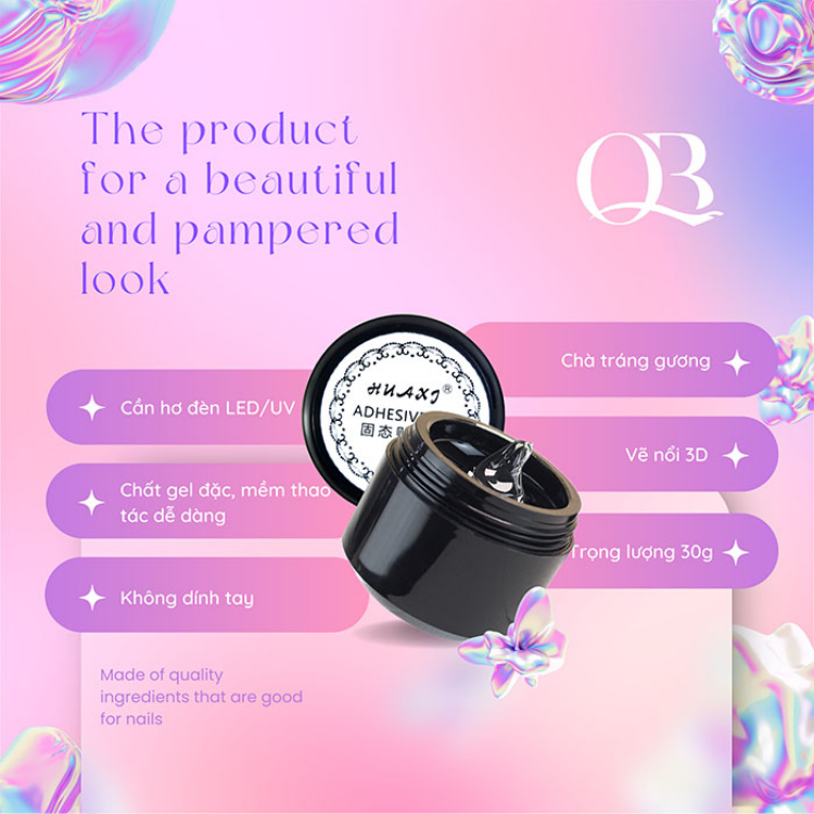 Gel vẽ móng 3D đa năng (gel khô vẽ nổi tráng gương, gel tạo hình 3D) màu trong Huaxi