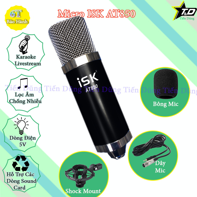 Bộ mic thu âm AT850 Sound card k10 2020 bản mới nhất dòng XOX chân