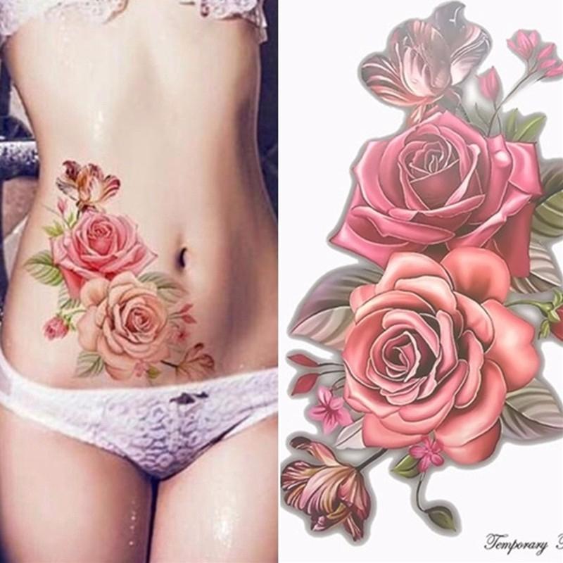 ผู้หญิงสติ๊กเกอร์รอยสักศิลปะบนร่างกายแบบชั่วคราว Tattoo แฟชั่นตกแต่ง