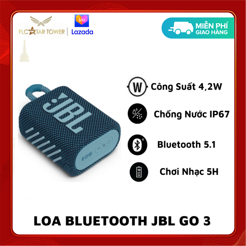 Loa Bluetooth JBL Go 3 4.2 W Bass Mạnh Kháng Nước và Bụi IP67 Chơi