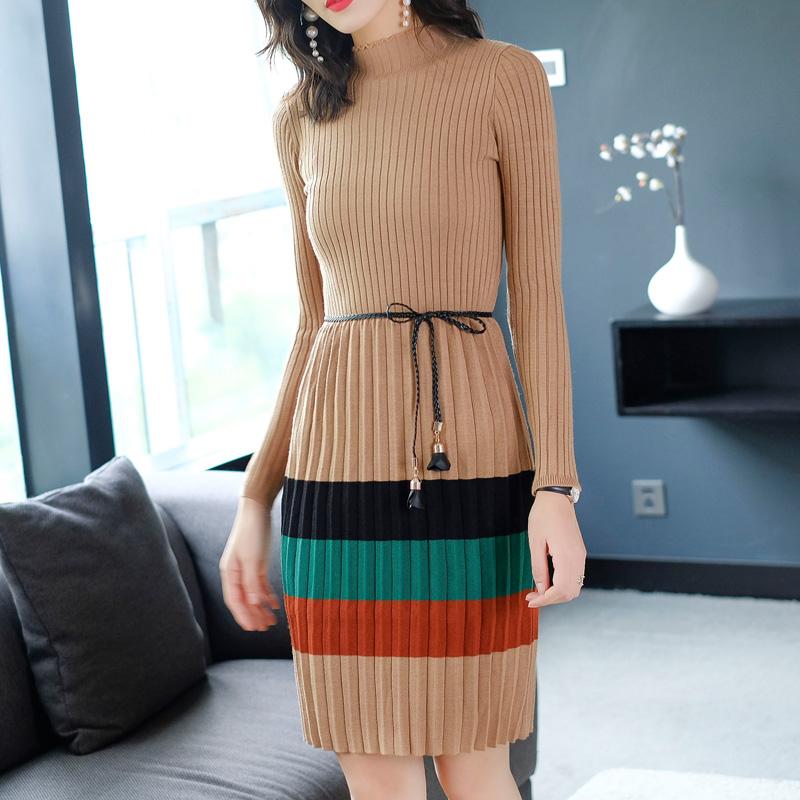 Model Setengah Panjang Kerah Tinggi Sweater Hoodie Musim Gugur Dan Dingin Bawahan Kemeja Rajut Gaun Baju Wanita Lengan Panjang 2018 Model Baru Januari 2019 - 3 Model setengah panjang kerah tinggi sweater hoodie musim gugur dan dingin Bawahan Kemeja rajut gaun baju wanita Lengan panjang 2018 model baru - 3