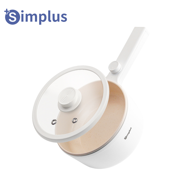 Nồi điện đa năng Simplus 1.5L, Nồi lẩu mini tiện lợi, lớp chống dính tráng men, công suất 600W điều chỉnh nhiệt độ hai mức độ, tay cầm dài tiện lợi