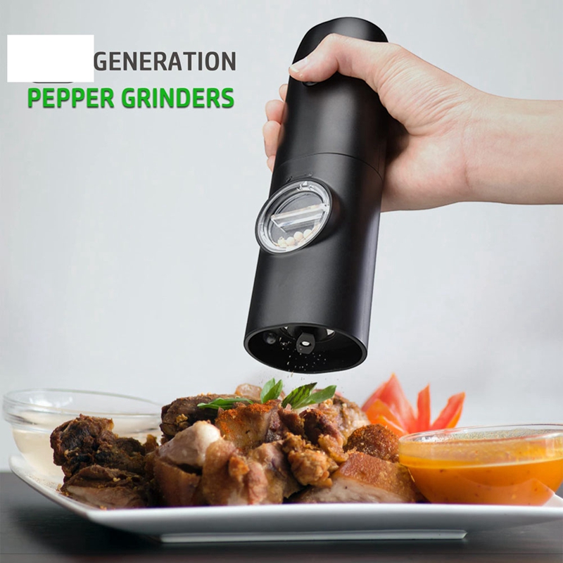 1pc, Electric Pepper And Salt Grinder, Salt And Pepper Mill, Battery  Powered Pepper Mill With 5 Level Adjustable Coarseness, LED Light, One  Handed Ope