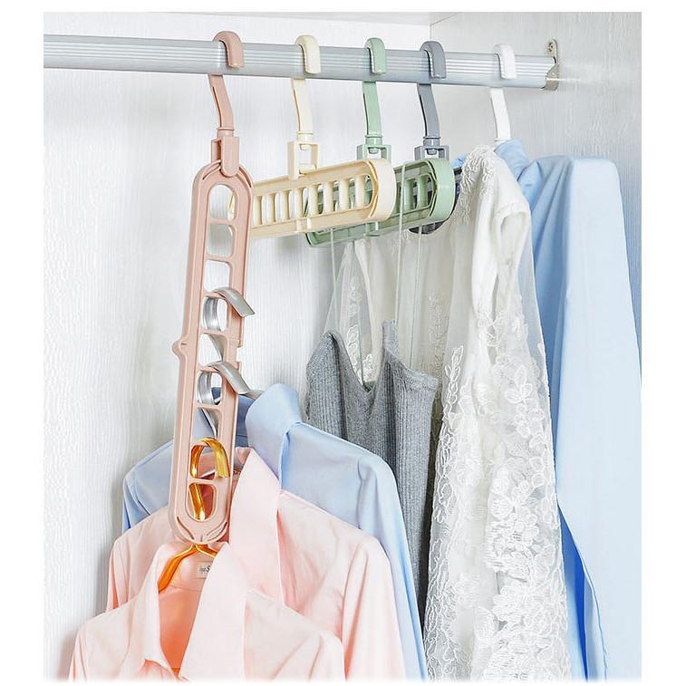 Combo 3 Móc Quần Áo Modosa 9 Lỗ Bằng Nhựa Có Thể Xoay 360 Độ Đa Chức Năng Tiện Lợi - Màu Giao Ngẫu Nhiên - Hàng Chính Hãng