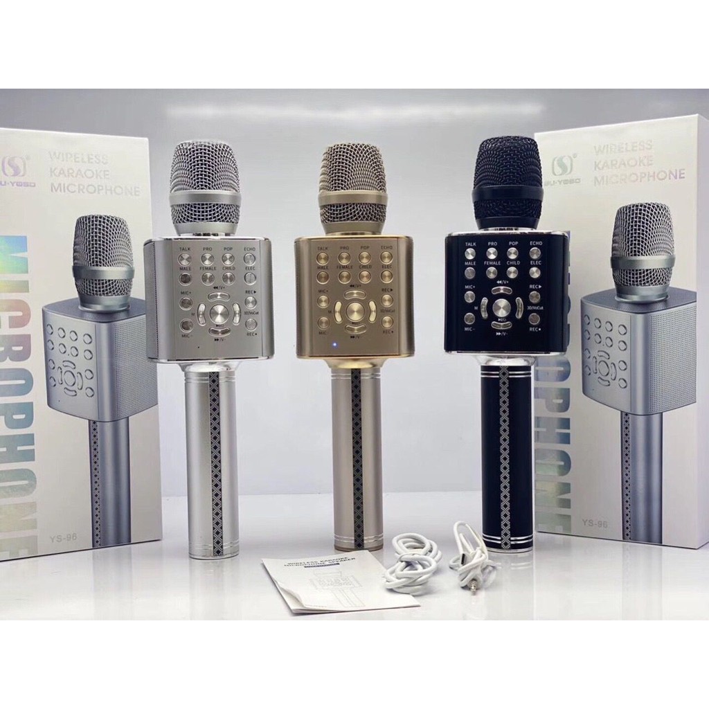 Mic Karaoke YS-96 Micro Karaoke Bluetooth Cao Cấp YS-96 Mic Hát Karaoke Kèm Loa Bluetooth