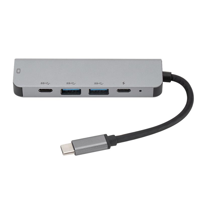 5 In 1 USB-C HUB Type C To 4K HDMI Adapter with 2 USB 3.0 PD Charging Port Adapter for MacBook Pro