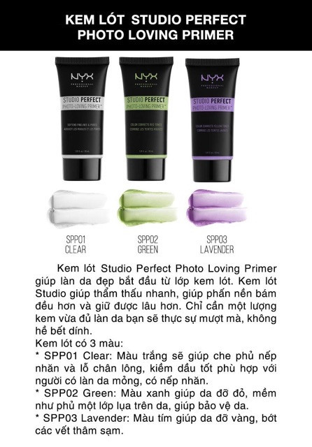 Kem lót Nyx Professional Makeup Studio Perfect Primer 30 mL Green |  