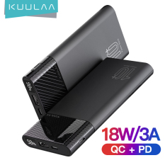 【50% OFF Voucher】KUULAA 18W Power Bank 10000mAh Portable Charging PowerBank 10000 mAh USB-C PoverBank External Battery Charger For Xiaomi Mi 9 8 iPhone