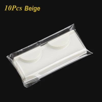 CRV0535 Pink Beige for Fake Lashes Plastic Protable Transparent Eyelashes Tray Container Packing Box Eyelashes Storage Case (4)