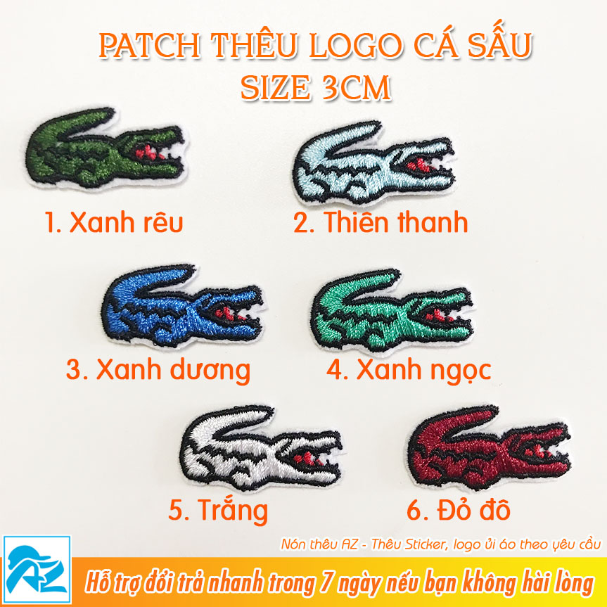 Patch vải ủi áo thun thêu hình logo cá sấu S59 | Lazada.vn