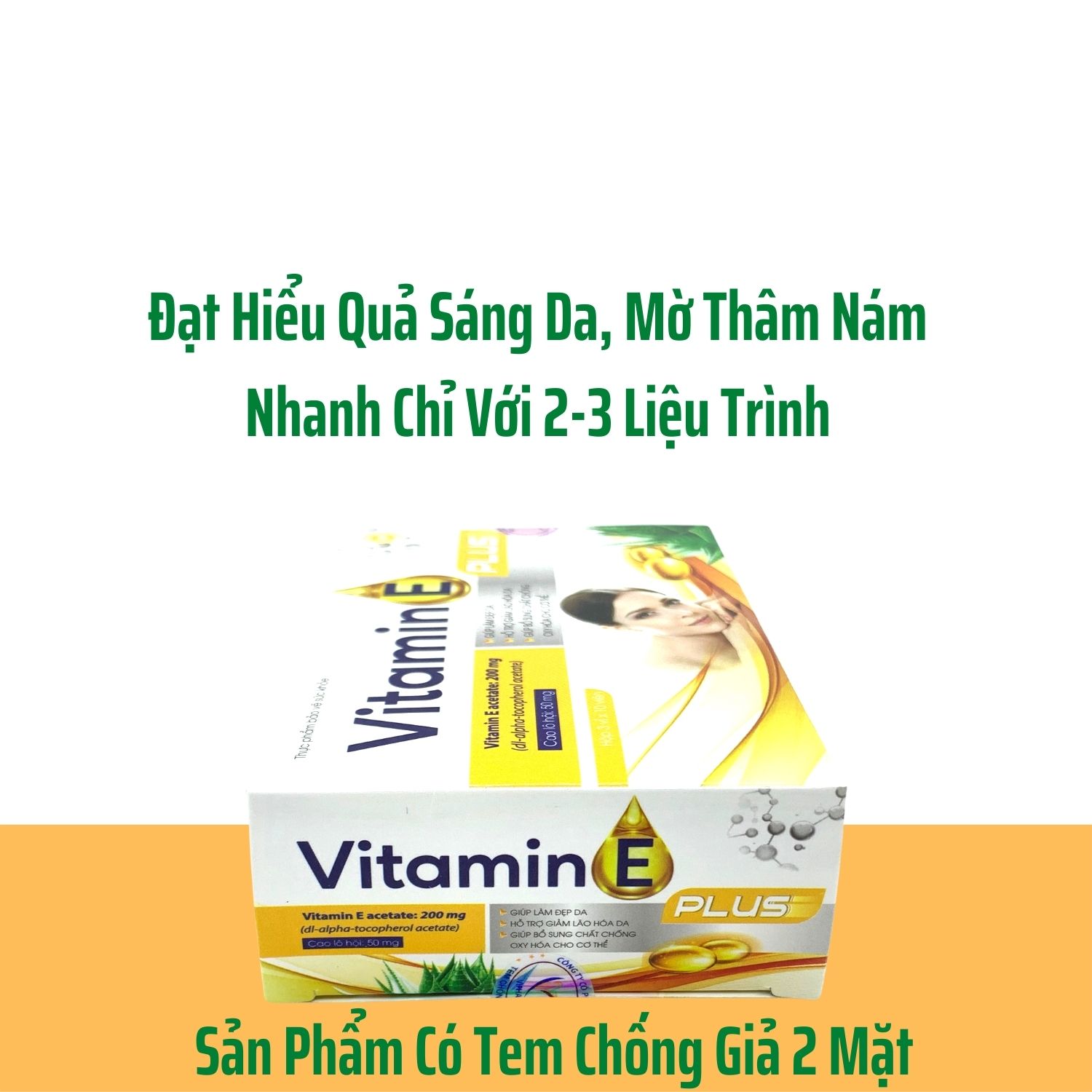 HCM]Vitamin E Plus, Làm Đẹp Da, Ngừa Thâm Nám, Giảm Lão Hóa Da, Bổ
